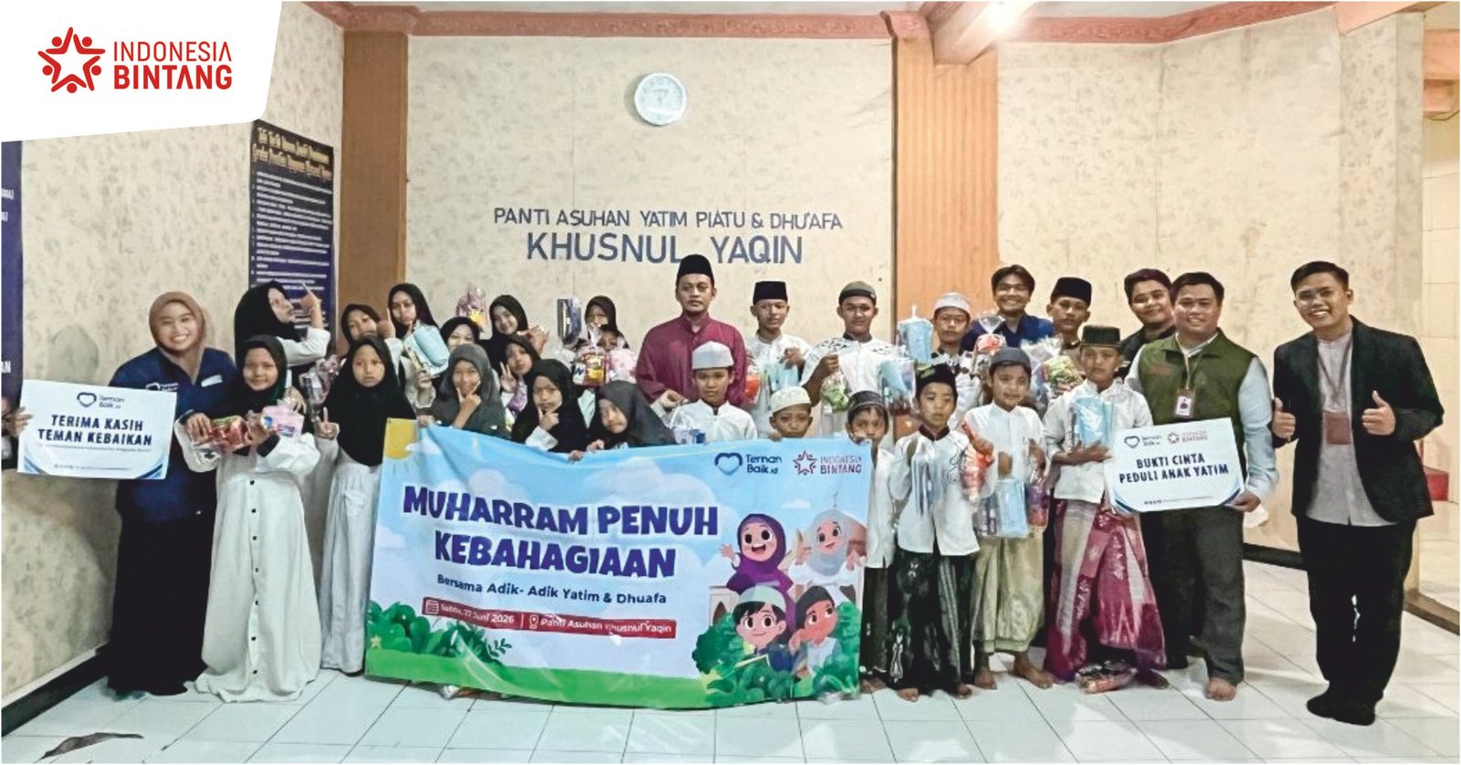 Indonesia Bintang dan Teman Baik Salurkan Perlengkapan Sekolah Bagi Anak Yatim dan Dhuafa Sidoarjo