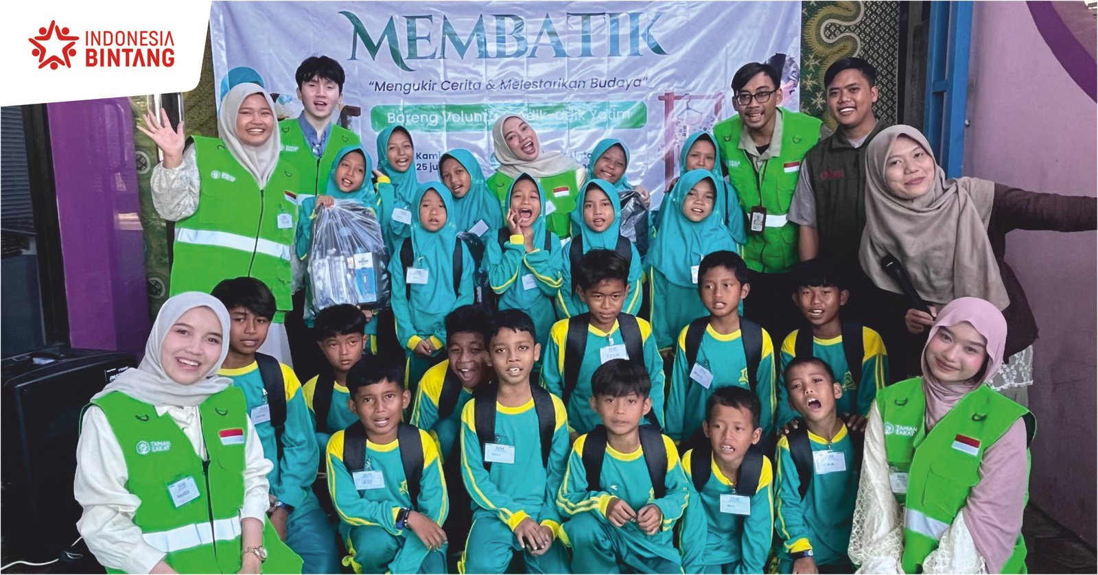 Indonesia Bintang dan Taman Zakat Hadirkan Pengalaman Membatik Bersama Adik Adik Yatim Yayasan Ulinnuha